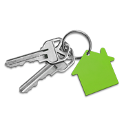 Housekey on a house shaped keyring