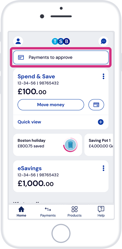 Tap ‘Payments to approve’