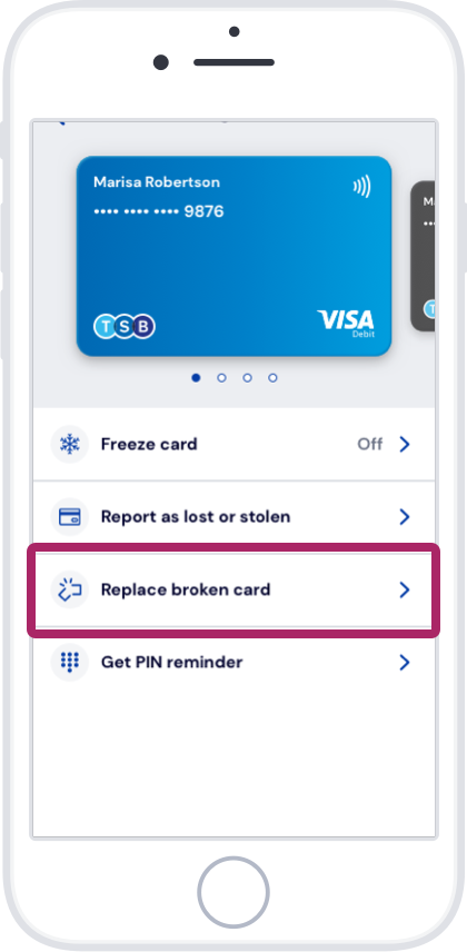 Tap ‘Replace broken card’.