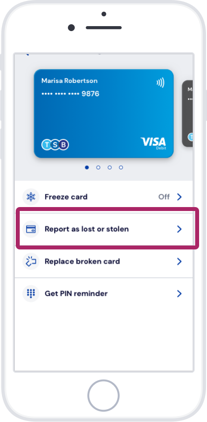 Tap ‘Report as lost or stolen’.