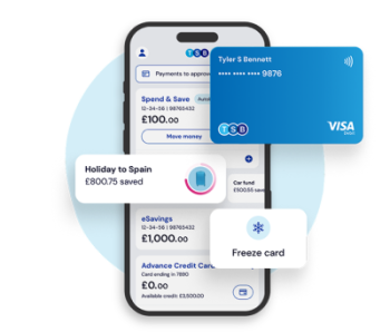 Mobile phone with TSB mobile app features on display