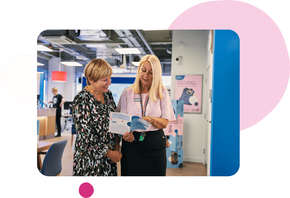 Two ladies in branch