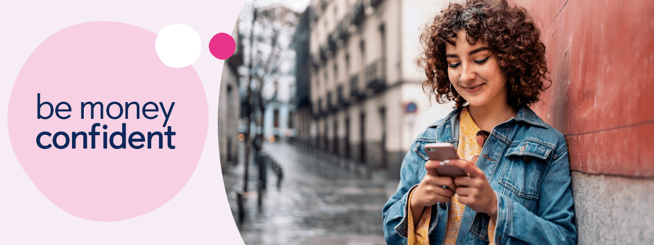 Person looking at mobile phone screen