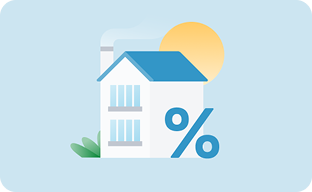 House with percentage sign