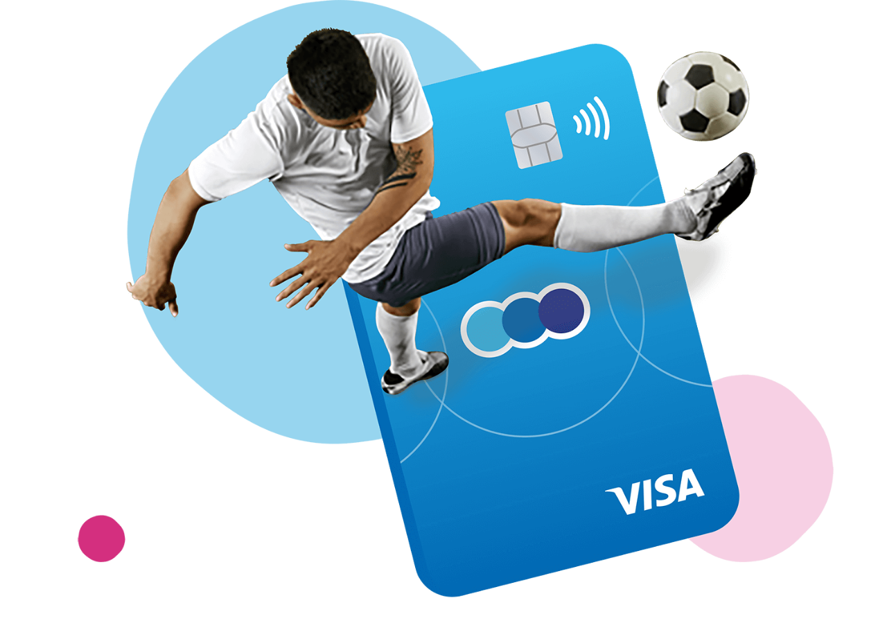 TSB Visa debit card and footballer